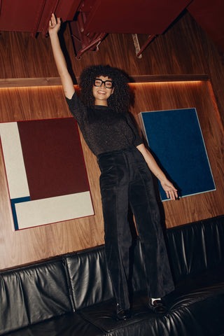 Black with Bronze Lurex Knit Jumper