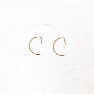 Brass Hoop Threader Earrings