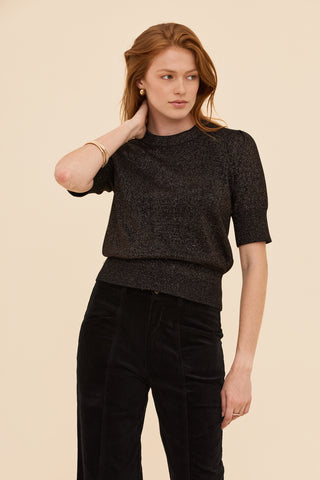 Black with Bronze Lurex Knit Jumper