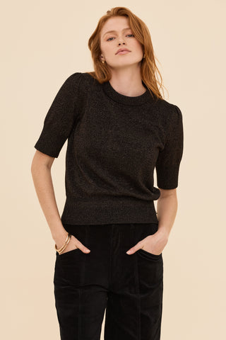 Black with Bronze Lurex Knit Jumper