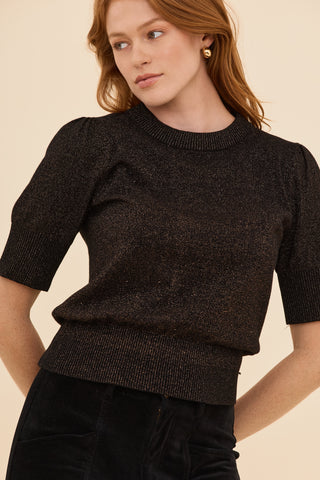 Black with Bronze Lurex Knit Jumper