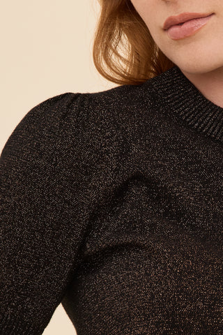 Black with Bronze Lurex Knit Jumper