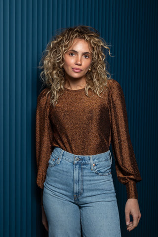 Bronze Goddess Bell Sleeve Top