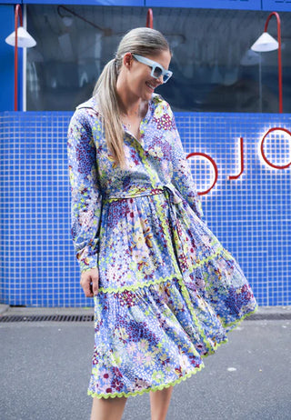 Button Down Dress in Zesty Spring