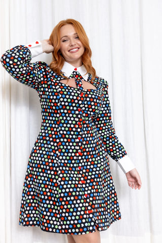 Seventies Multi Spot Dress