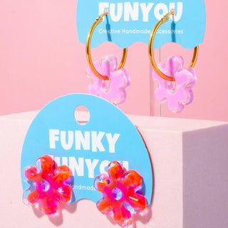 Dazzle Mini Hoop Earrings - Pink