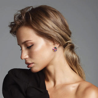 Miss Moresby Paradiso Layered Medium Circle Stud Earrings