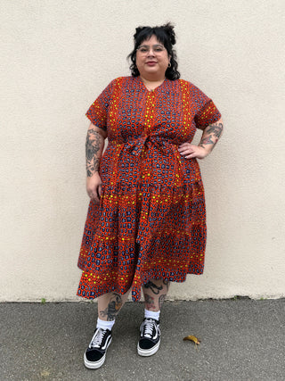Ember Glow Tiered Dress