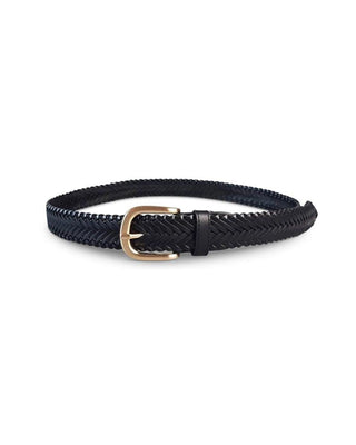 Erskinville Plaited Leather Belt - Black