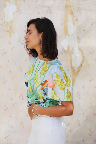 Flora Blouse - Sky