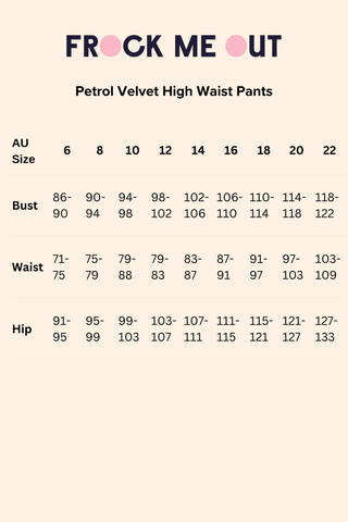 Petrol Velvet High Waist Pants
