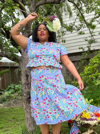 Gail Skirt - Pink Squiggle