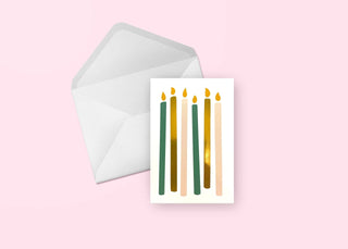 Gold Foil Candles Birthday Card