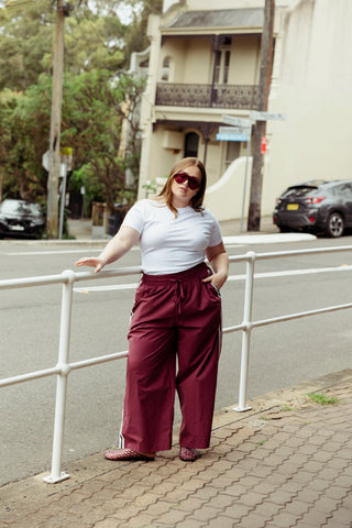 Harlow Pant in Burgundy