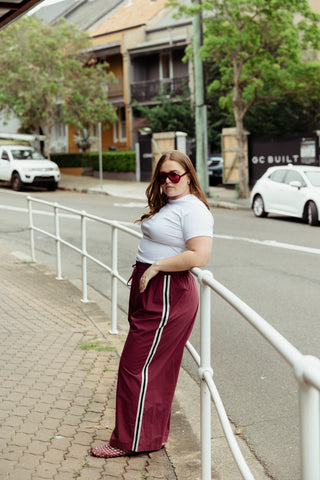 Harlow Pant in Burgundy