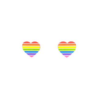 Pride Heart Studs (Rainbow Flag)