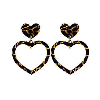 Tiger Barbie Heart Earrings