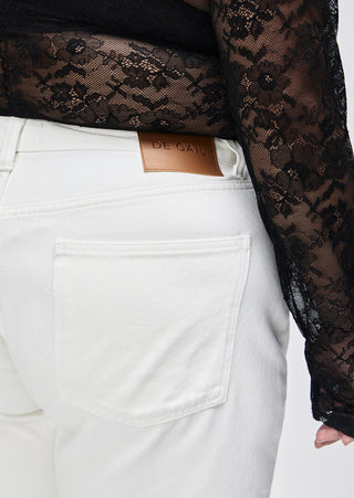 Henri High Waisted Straight Leg Jean - White