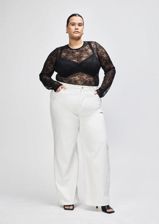 Henri High Waisted Straight Leg Jean - White
