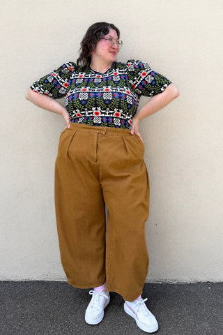 High Waisted Barrel Pants in Mocha