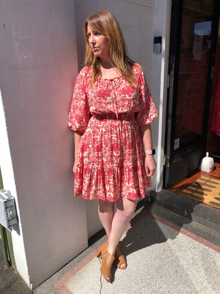 Stevie Dress in Red Dahlia