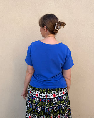 Cobalt Scoop Neck Tee