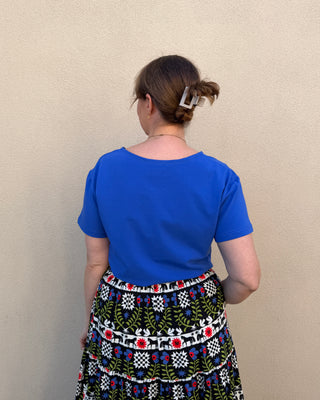 Cobalt Scoop Neck Tee