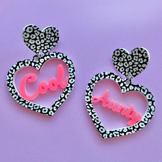 Cool Aunty Heart Earrings