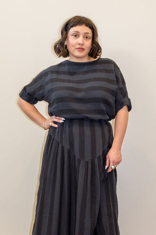 Izzy Top in Faded Black Stripe