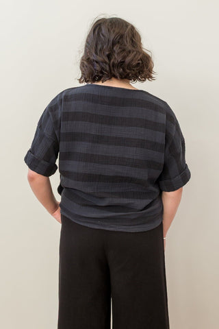 Izzy Top in Faded Black Stripe