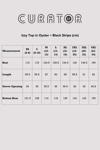 Izzy Top in Oyster + Black Stripe