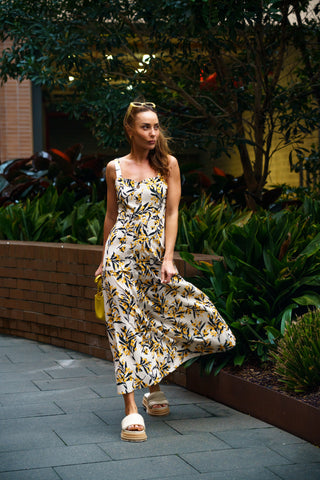 Catherine Dress in Golden Wattles