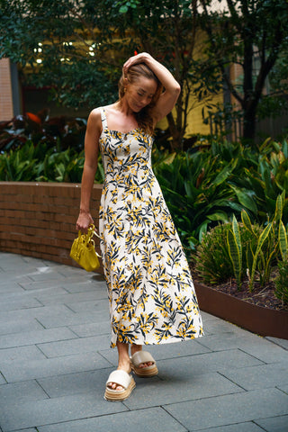 Catherine Dress in Golden Wattles