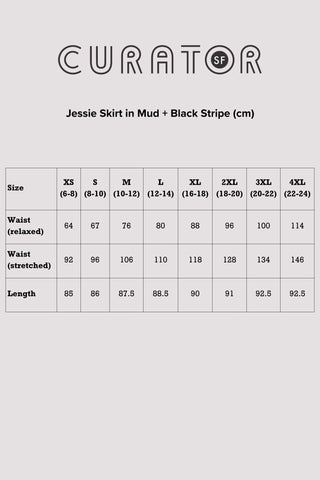 Jessie Skirt in Mud + Black Stripe