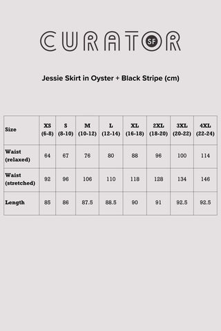 Jessie Skirt in Oyster + Black Stripe