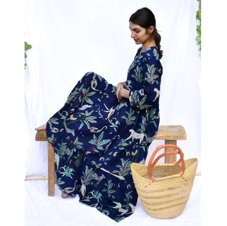 Kokki Dress - Jungleprint Navy