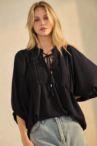 Kimberly Flowy Blouse - Black