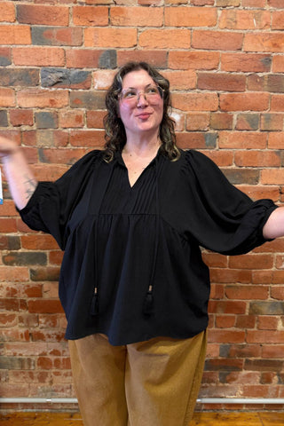 Kimberly Flowy Blouse - Black