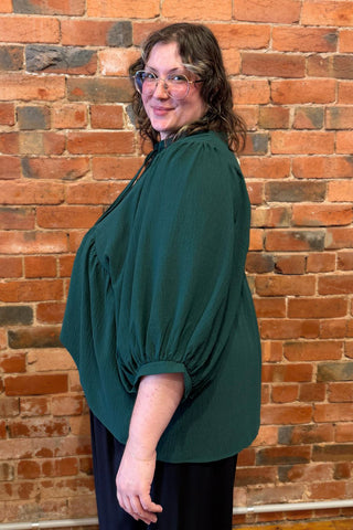 Kimberly Flowy Blouse - Hunter Green