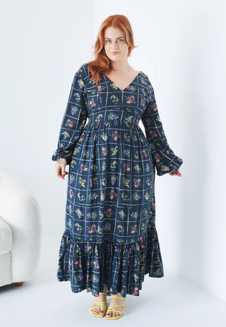 Leandra Dress in Deep Slate Botánica