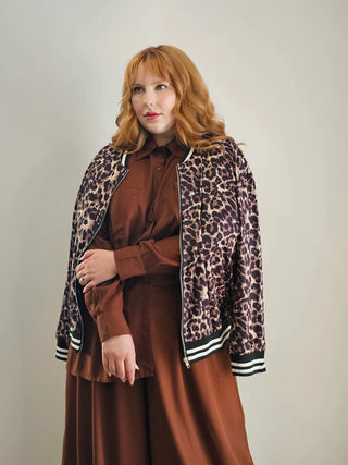 Leopard Print Sukajan Bomber with Snake Patch // Limited Edition