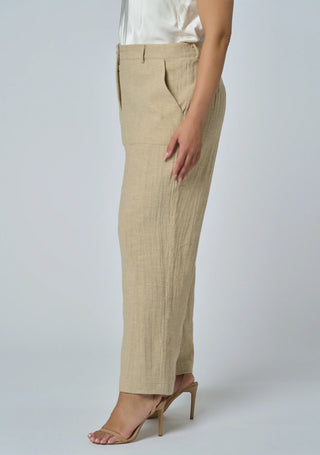 Lila Linen Wide Leg Pant - Natural
