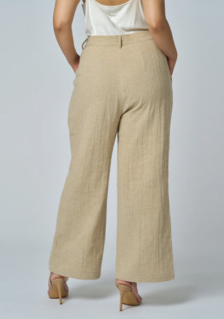 Lila Linen Wide Leg Pant - Natural