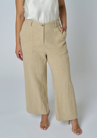 Lila Linen Wide Leg Pant - Natural