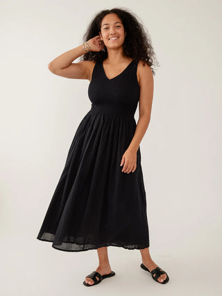 Lily V-Neck Sleeveless Dress - Black