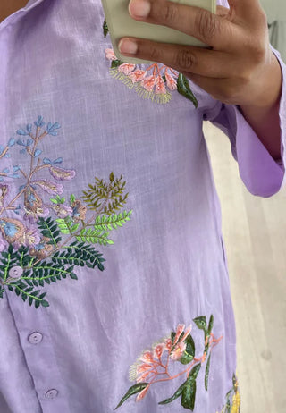 Mahalia Dress with Embroidered Botánica