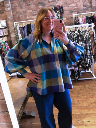 Mandarin Blues Blouse