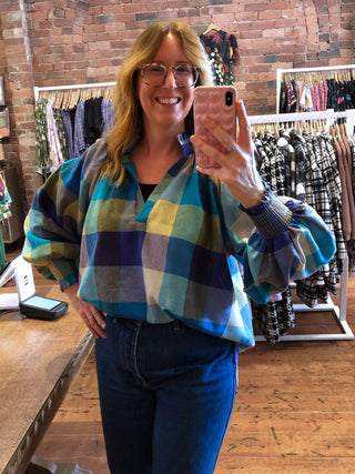Mandarin Blues Blouse
