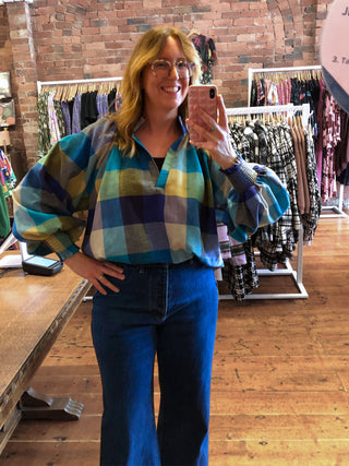 Mandarin Blues Blouse