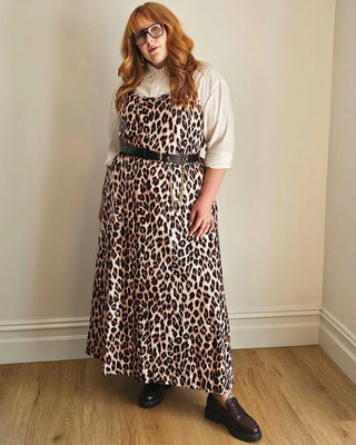 Maxi Slip Dress in Leopard Print
